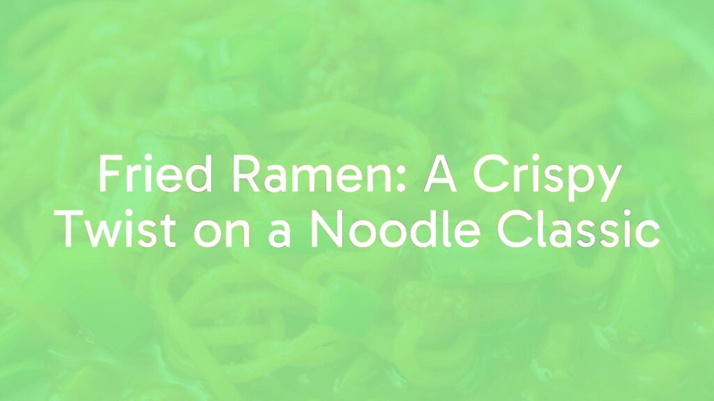Crispy fried ramen noodles in a pan, golden brown, with vegetables and sauce, sizzling, close-up, realistic.