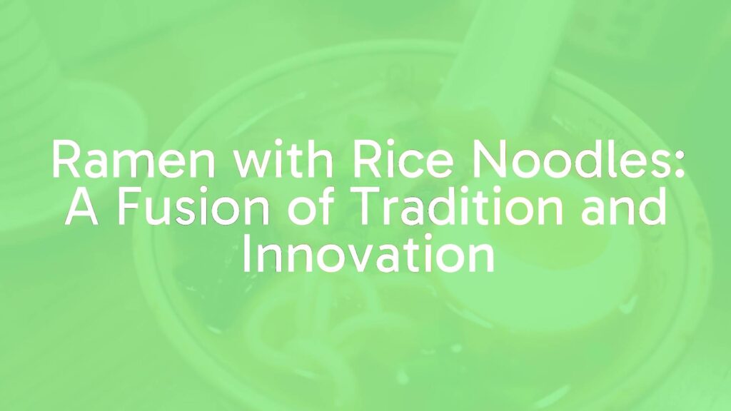 A steaming bowl of ramen with rice noodles, rich savory broth, topped with sliced pork, green onions, and a soft-boiled egg, cozy lighting, realistic.