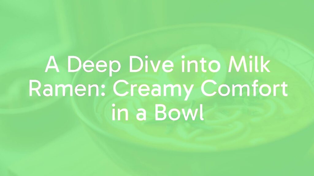 A bowl of creamy milk ramen with swirls of rich broth, tender noodles, and toppings like chives and soft-boiled egg, warm lighting, cozy and inviting, realistic food photography